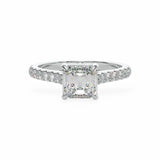 The Classic Cathedral Pavé Asscher Engagement Ring Engagement Rings