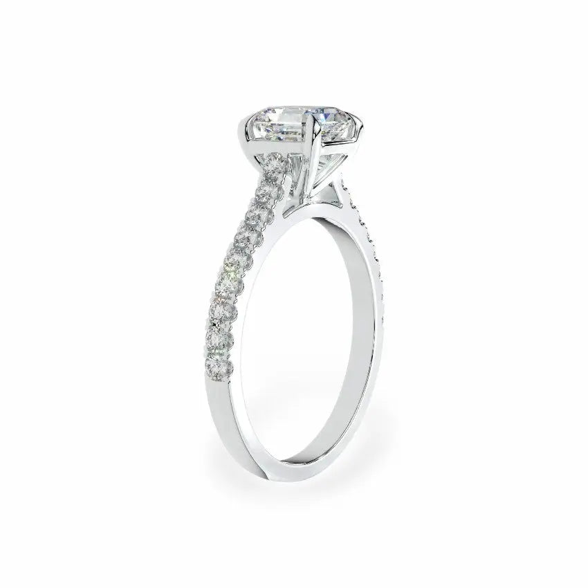 The Classic Cathedral Pavé Asscher Engagement Ring Engagement Rings