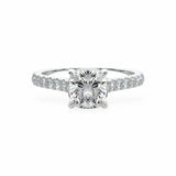The Classic Cathedral Pavé Cushion Engagement Ring Engagement Rings