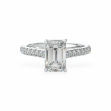 The Classic Cathedral Pavé Emerald Engagement Ring Engagement Rings