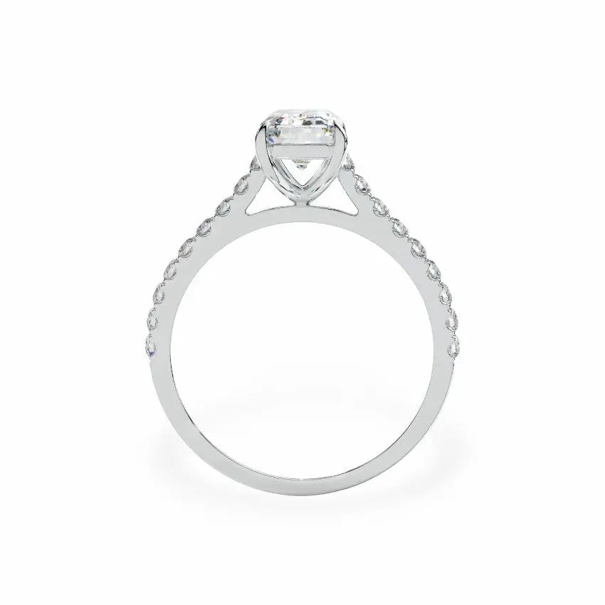 The Classic Cathedral Pavé Emerald Engagement Ring Engagement Rings