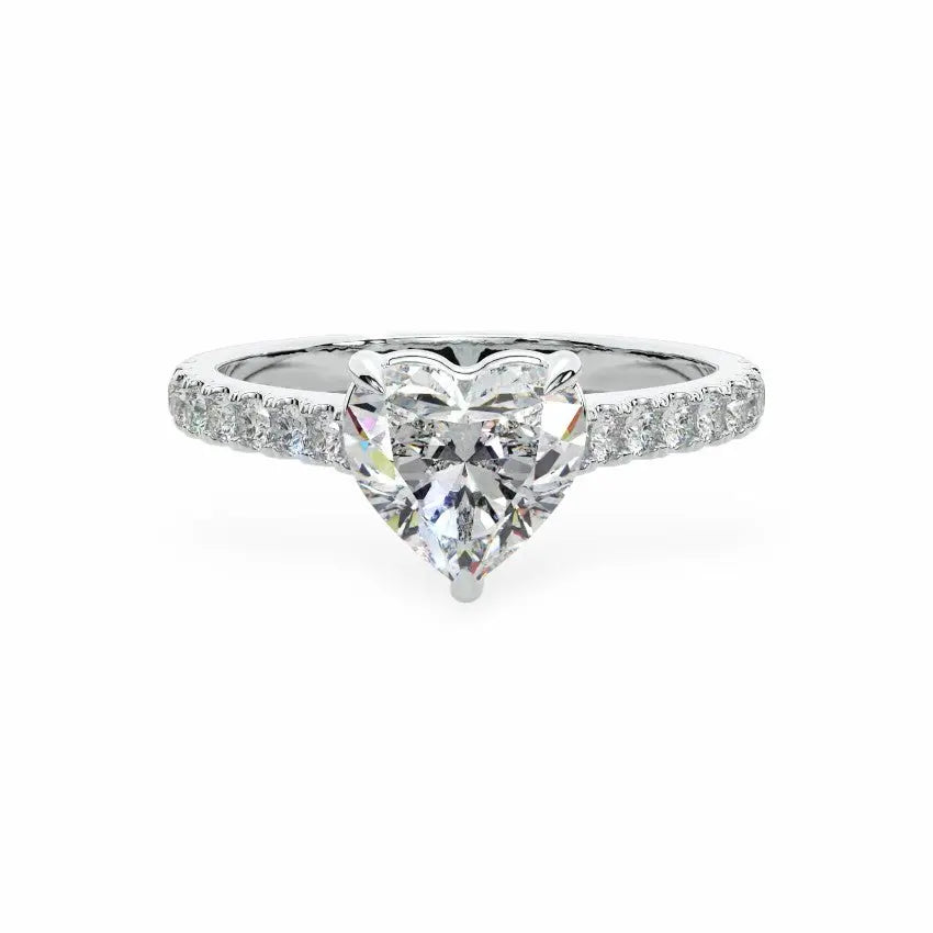 The Classic Cathedral Pavé Heart Engagement Ring Engagement Rings