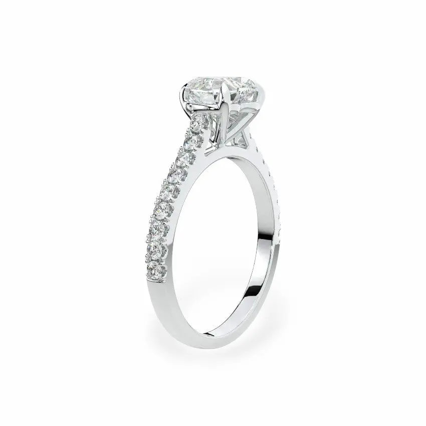 The Classic Cathedral Pavé Heart Engagement Ring Engagement Rings