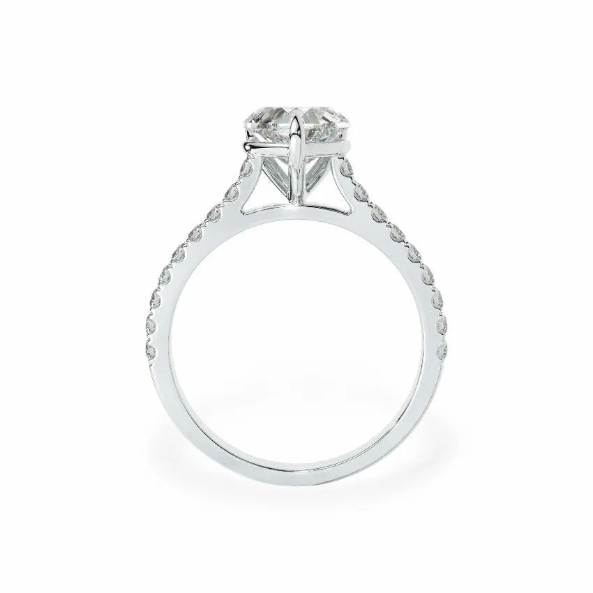 The Classic Cathedral Pavé Heart Engagement Ring Engagement Rings