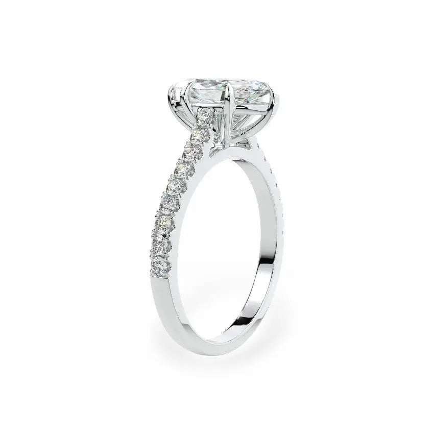 The Classic Cathedral Pavé Marquise Engagement Ring Engagement Rings