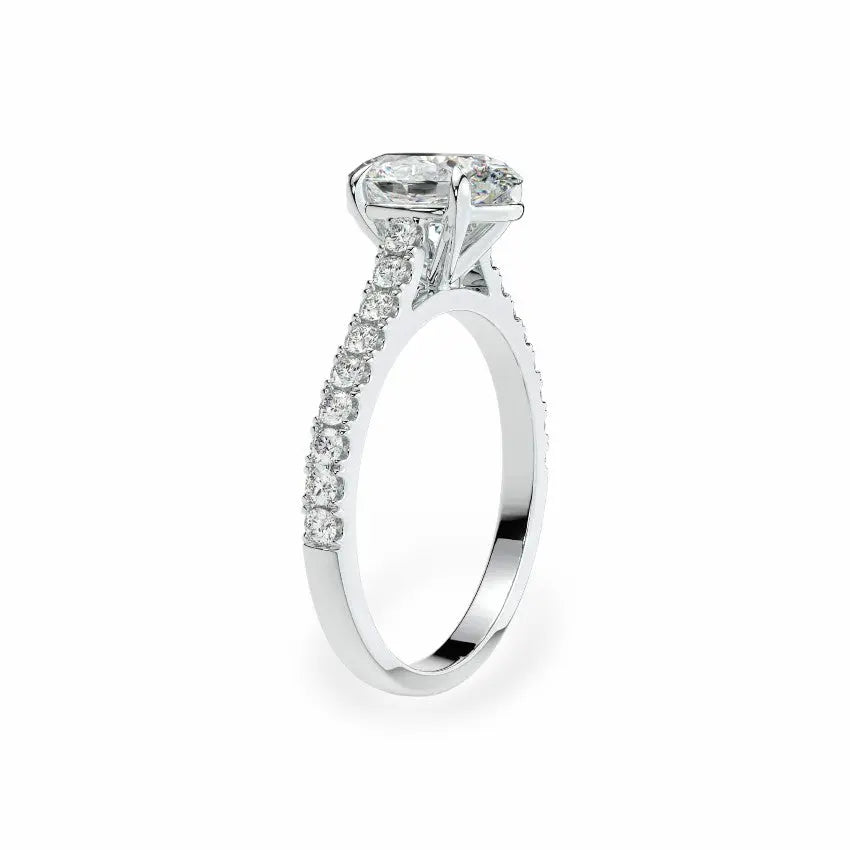 The Classic Cathedral Pavé Oval Engagement Ring Engagement Rings