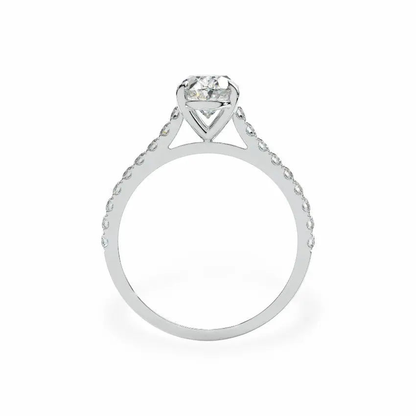 The Classic Cathedral Pavé Oval Engagement Ring Engagement Rings