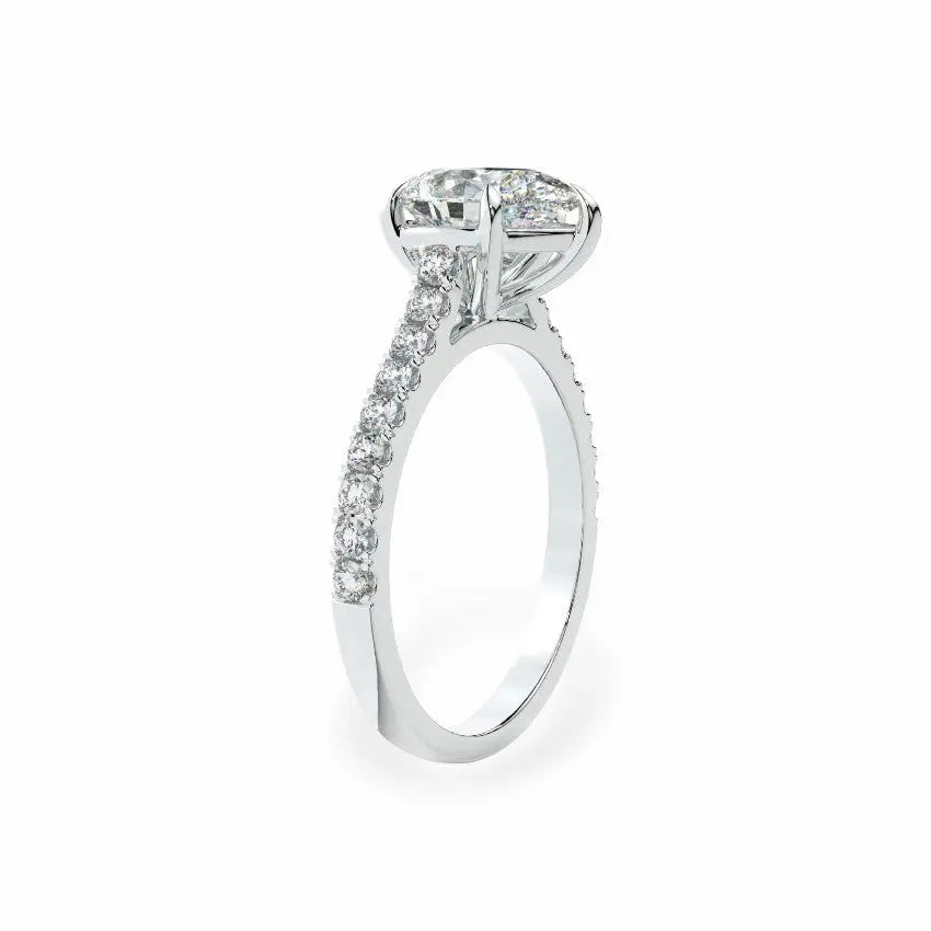 The Classic Cathedral Pavé Pear Engagement Ring Engagement Rings