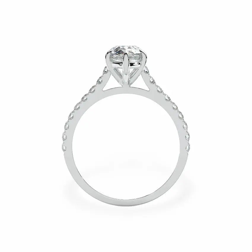 The Classic Cathedral Pavé Pear Engagement Ring Engagement Rings
