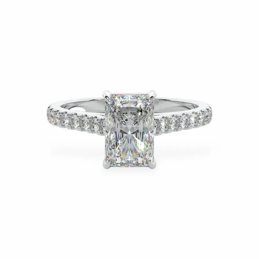 The Classic Cathedral Pavé Radiant Engagement Ring Engagement Rings