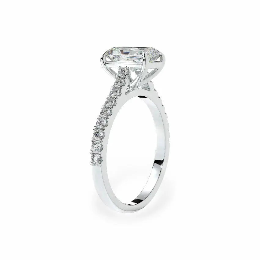 The Classic Cathedral Pavé Radiant Engagement Ring Engagement Rings