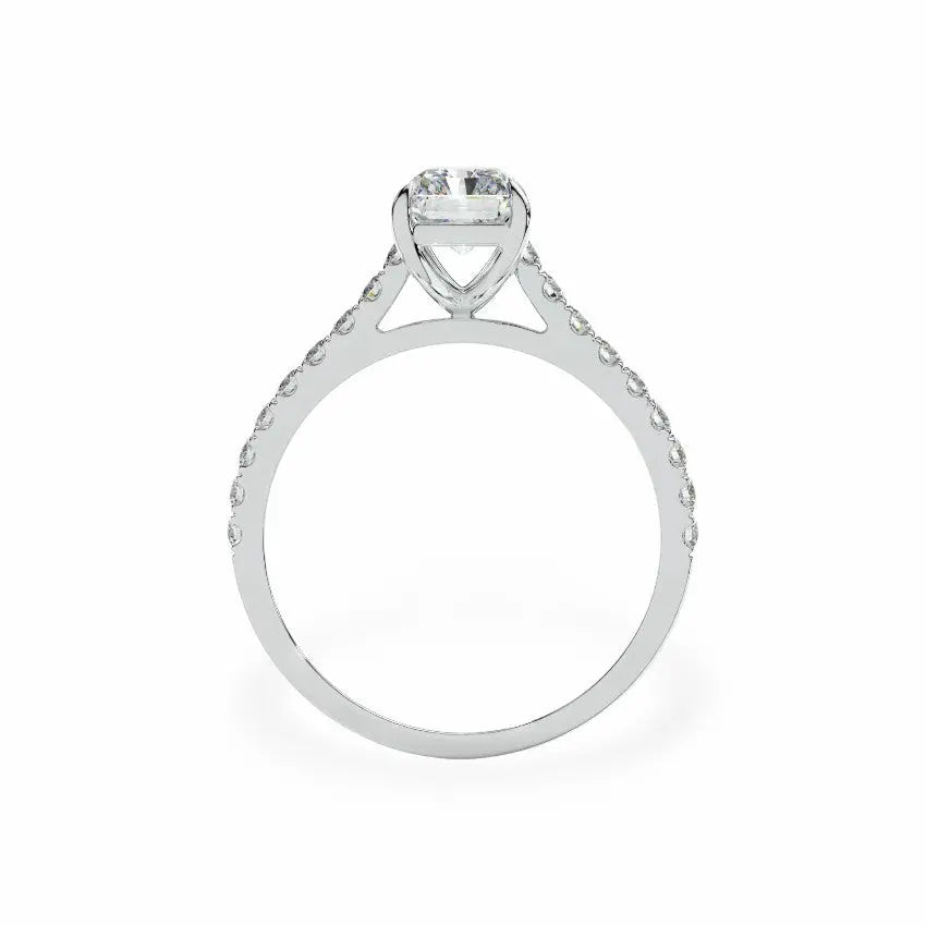 The Classic Cathedral Pavé Radiant Engagement Ring Engagement Rings