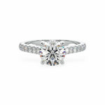 The Classic Cathedral Pavé Round Engagement Ring (4-Claws) Engagement Rings