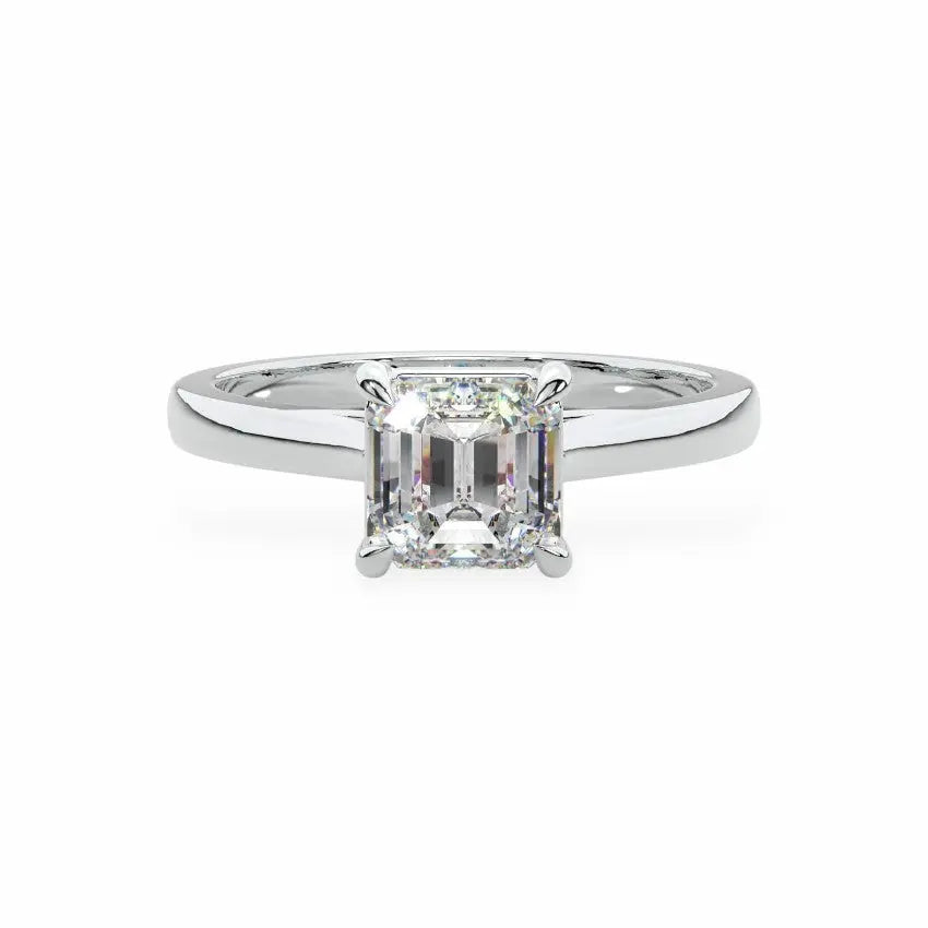 The Classic Cathedral Solitaire Asscher Engagement Ring Engagement Rings