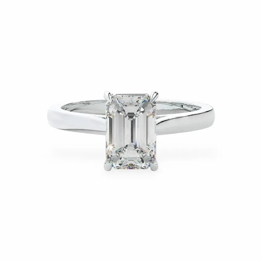 The Classic Cathedral Solitaire Emerald Engagement Ring Engagement Rings