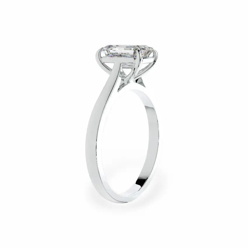 The Classic Cathedral Solitaire Emerald Engagement Ring Engagement Rings
