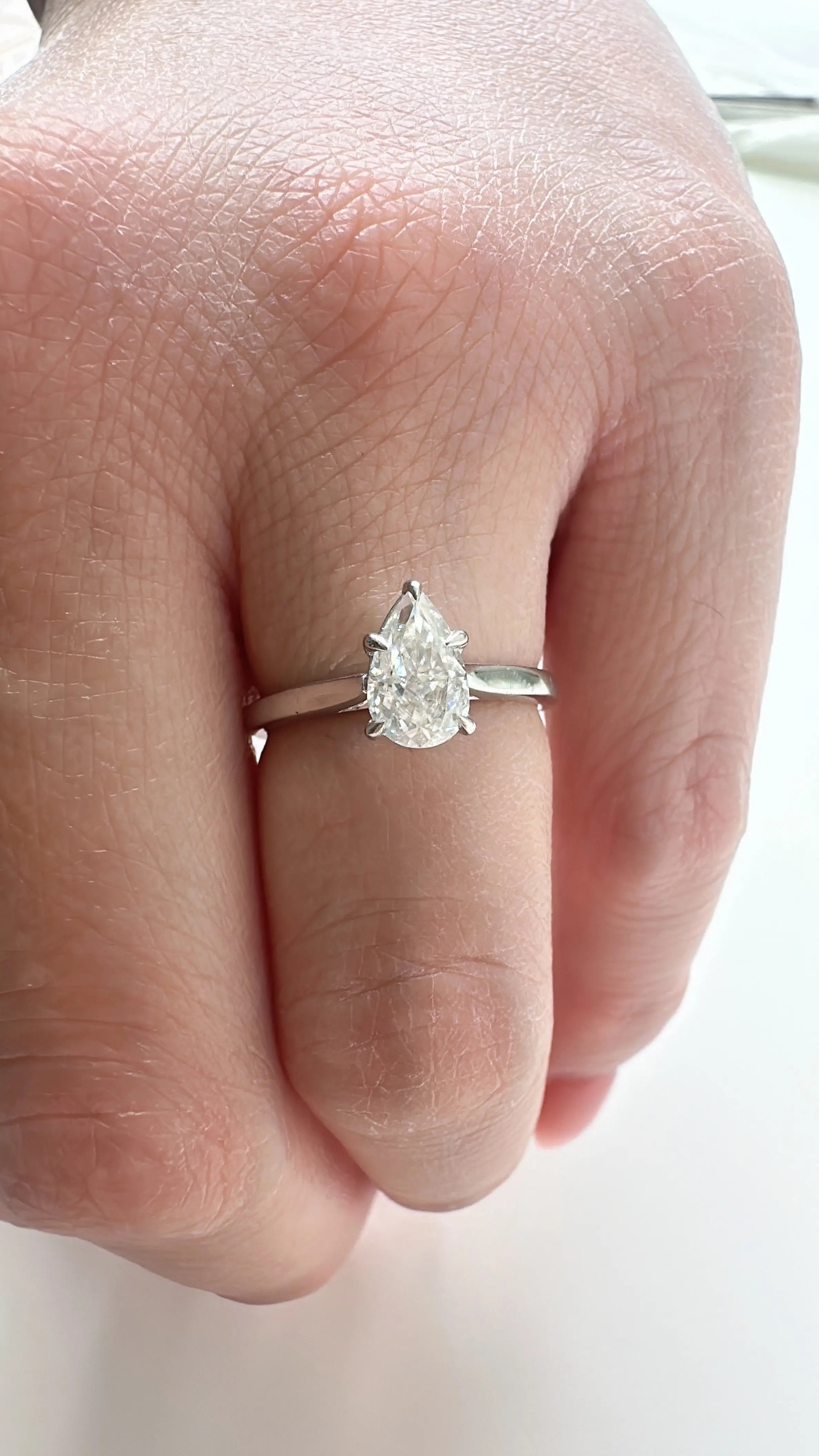 The Classic Cathedral Solitaire Pear Engagement Ring Engagement Rings