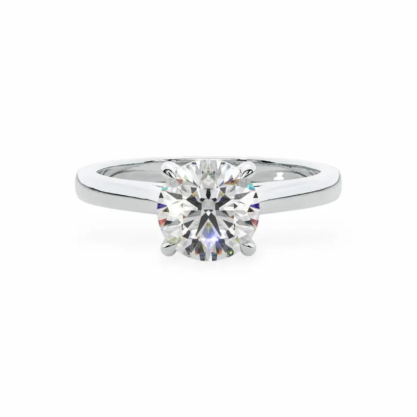 The Classic Cathedral Solitaire Round Engagement Ring (4-Claws) Engagement Rings
