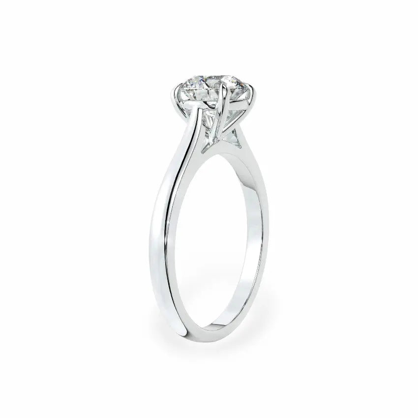 The Classic Cathedral Solitaire Round Engagement Ring (4-Claws) Engagement Rings