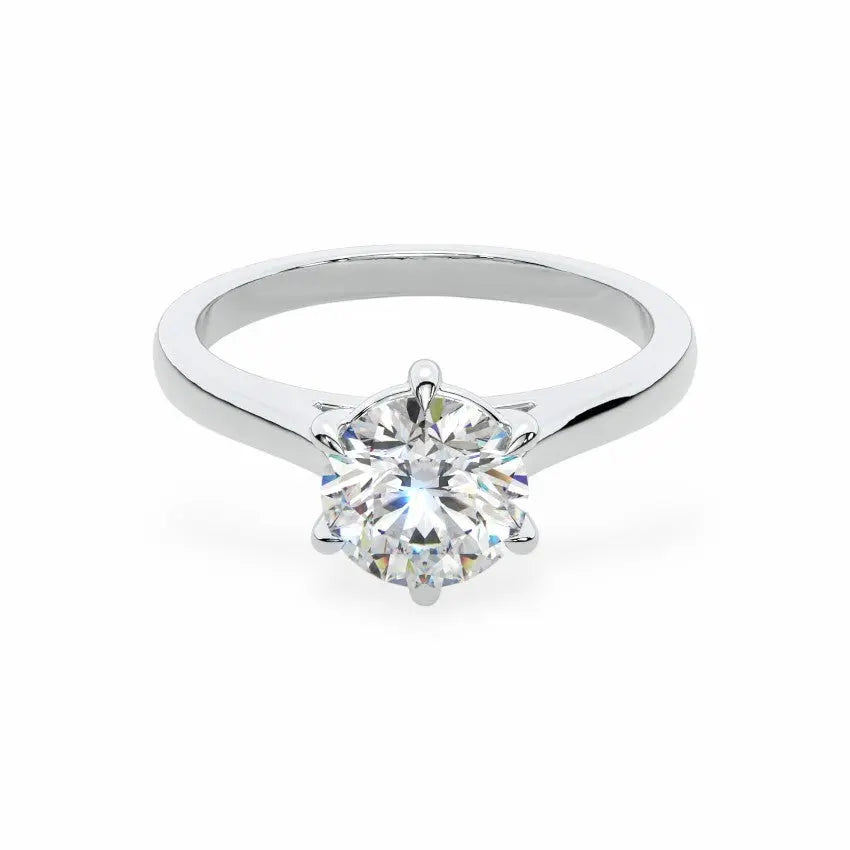 The Classic Cathedral Solitaire Round Engagement Ring (6-Claws) Engagement Rings