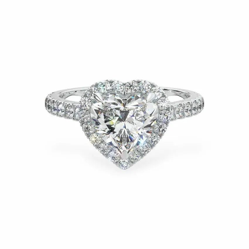 The Classic Heart Halo Engagement Ring Engagement Rings