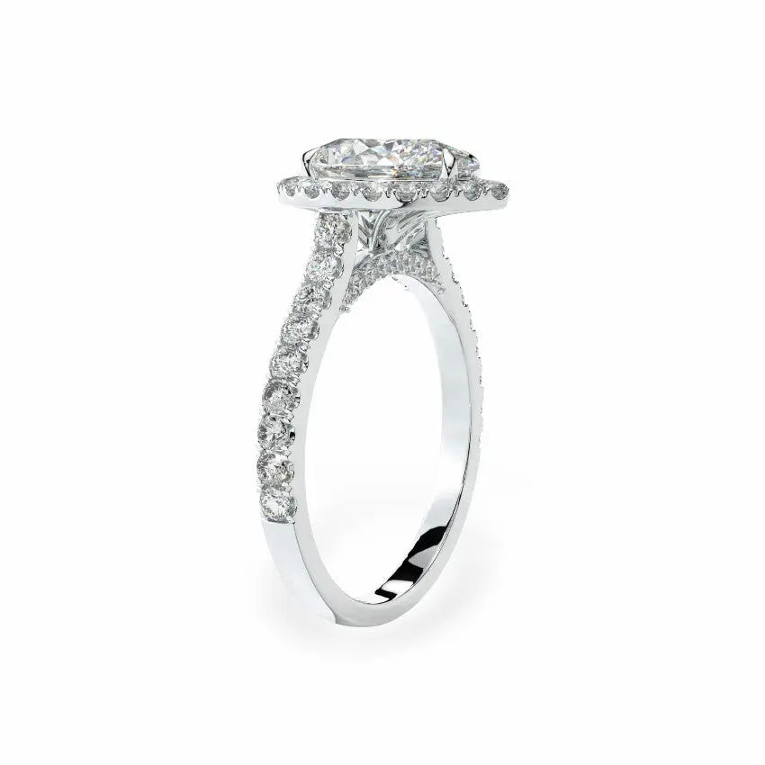 The Classic Pear Halo Engagement Ring Engagement Rings