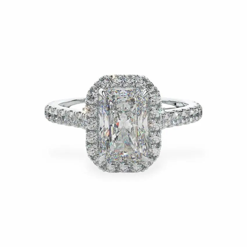 The Classic Radiant Halo Engagement Ring Engagement Rings