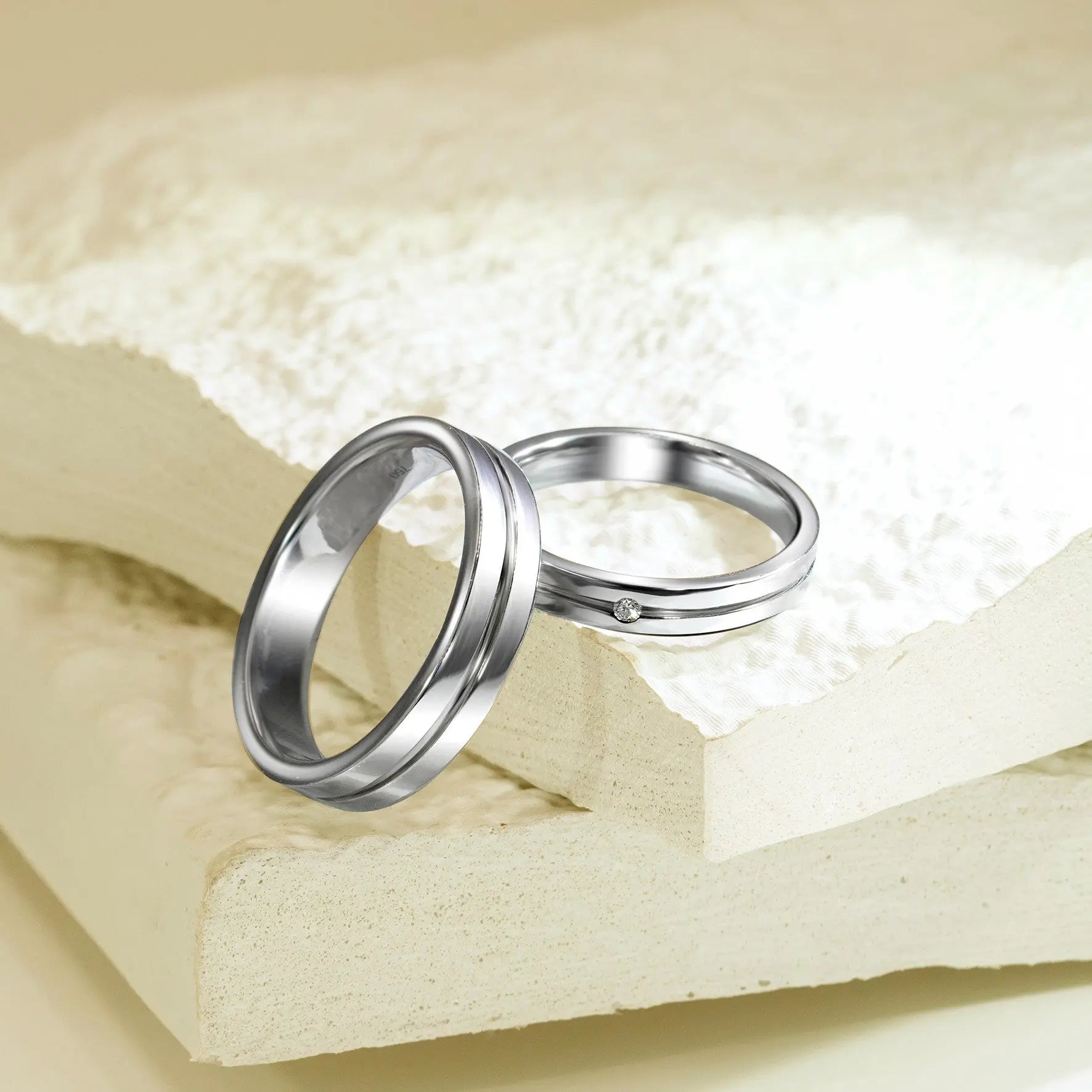 The Etched Bezel Set Diamond Band Women's Wedding Bands