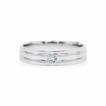 The Milgrain High Polished Diamond Band Men's Wedding Bands
