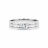 The Milgrain High Polished Diamond Band Men's Wedding Bands