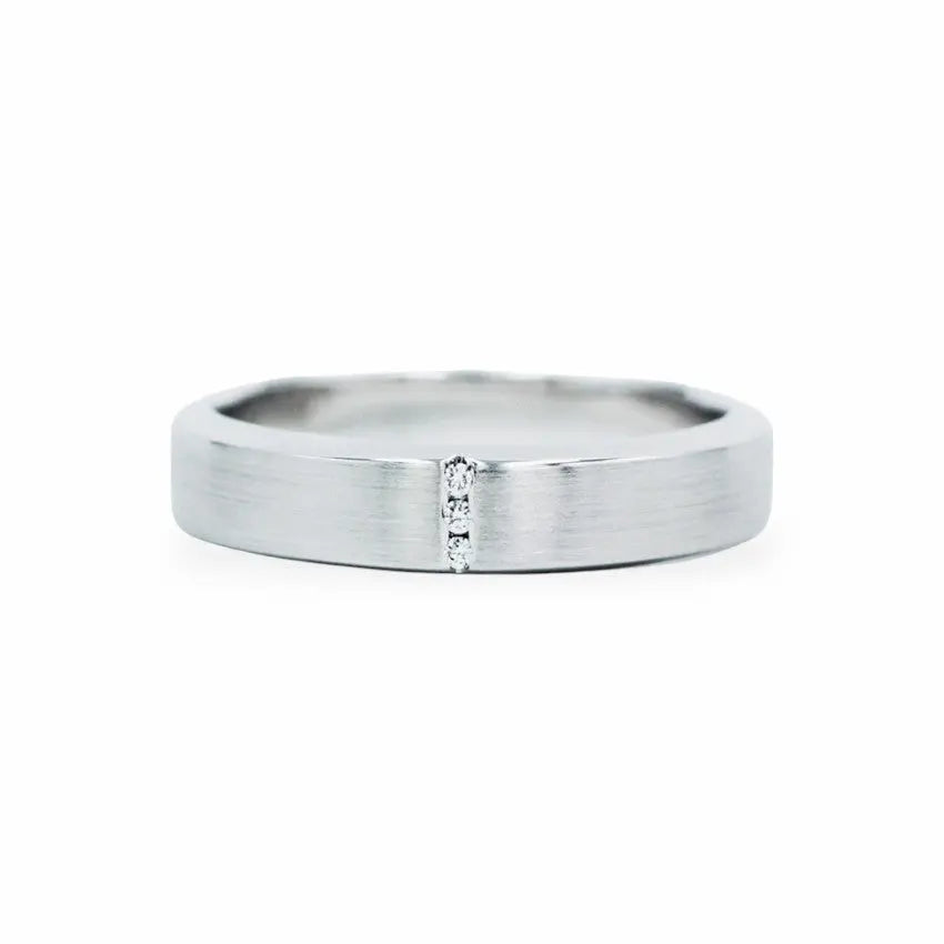 The Satin-Finished Diamond Band Men's Wedding Bands