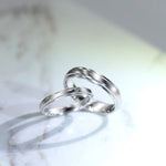 The Stepped Edge Comfort Fit Diamond Band Women's Wedding Bands