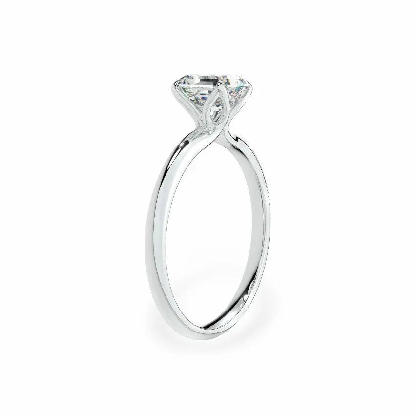 The Tulip Petal Basket Solitaire Asscher Engagement Ring Engagement Rings