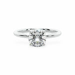 The Tulip Petal Basket Solitaire Cushion Engagement Ring Engagement Rings