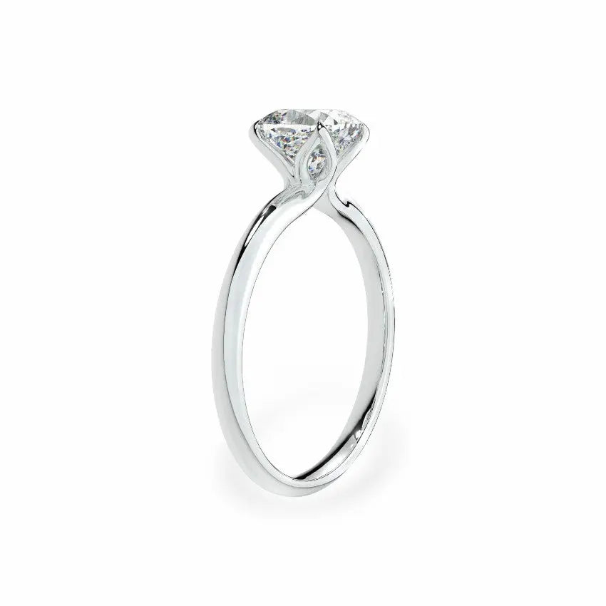 The Tulip Petal Basket Solitaire Cushion Engagement Ring Engagement Rings