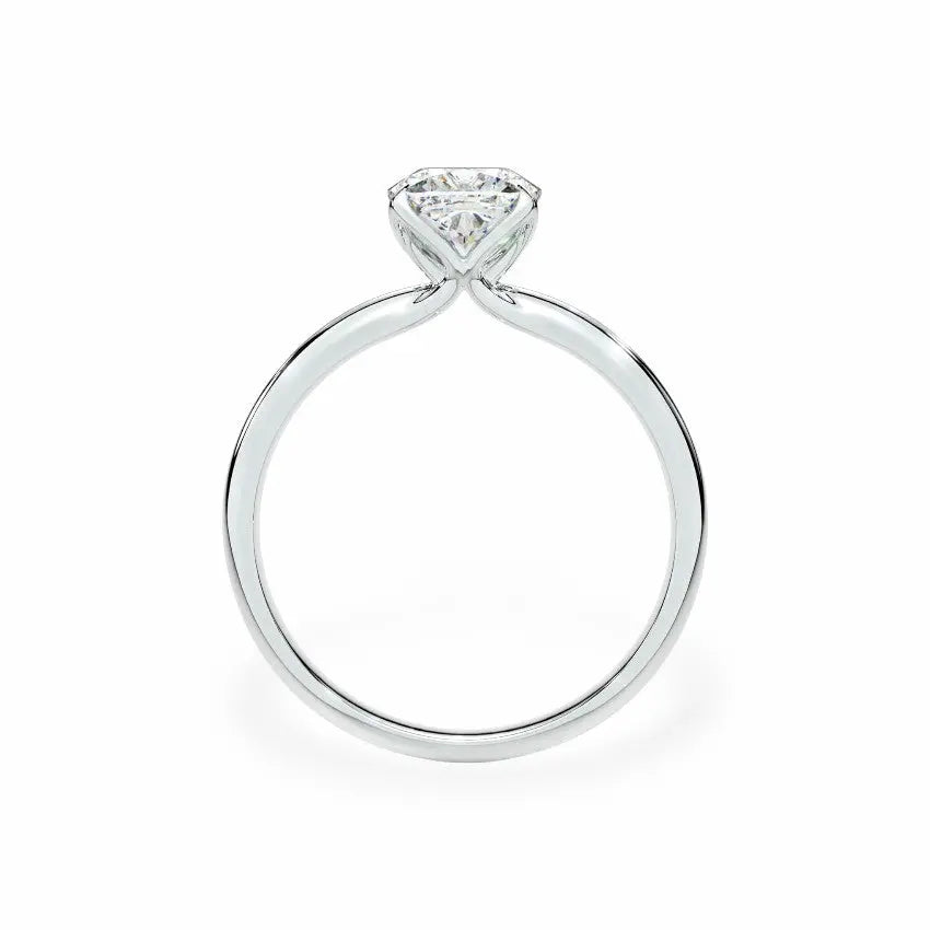 The Tulip Petal Basket Solitaire Cushion Engagement Ring Engagement Rings
