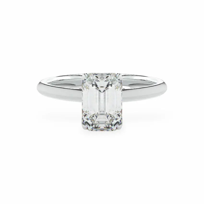 The Tulip Petal Basket Solitaire Emerald Engagement Ring Engagement Rings