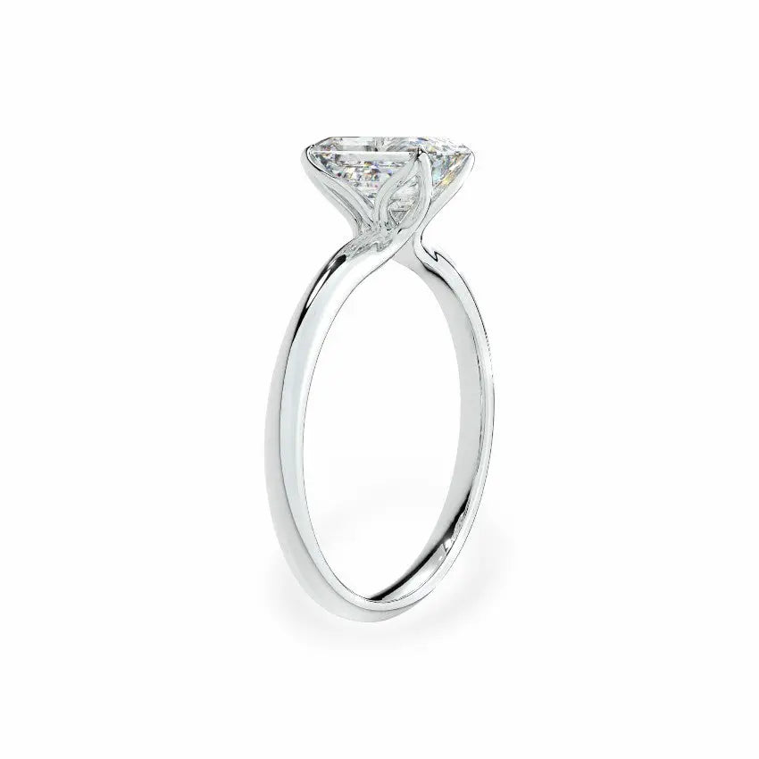 The Tulip Petal Basket Solitaire Emerald Engagement Ring Engagement Rings