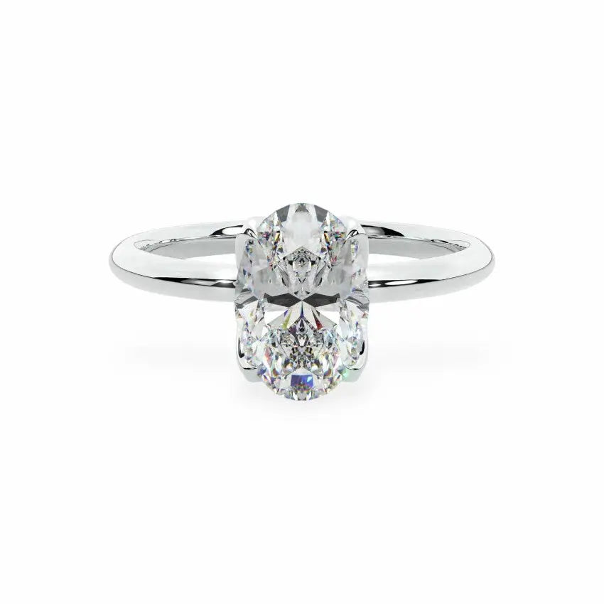 The Tulip Petal Basket Solitaire Oval Engagement Ring Engagement Rings
