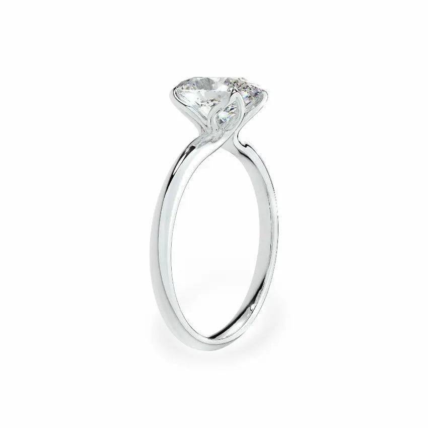 The Tulip Petal Basket Solitaire Oval Engagement Ring Engagement Rings