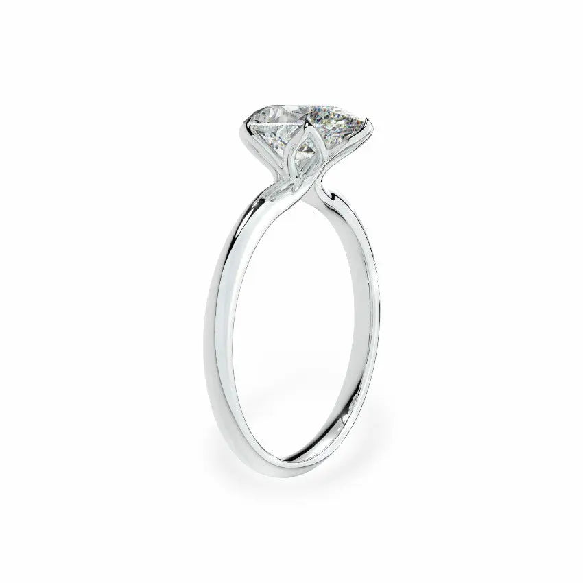 The Tulip Petal Basket Solitaire Pear Engagement Ring Engagement Rings