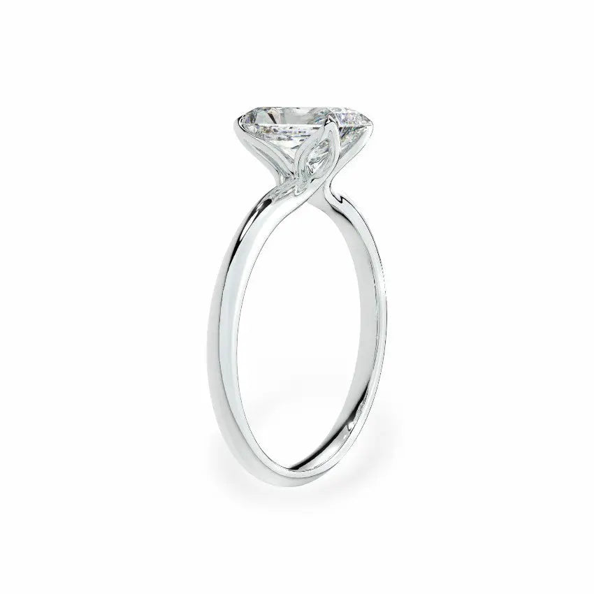 The Tulip Petal Basket Solitaire Radiant Engagement Ring Engagement Rings