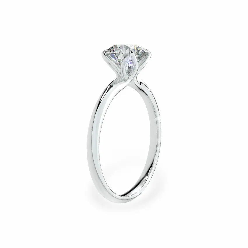 The Tulip Petal Basket Solitaire Round Engagement Ring Engagement Rings